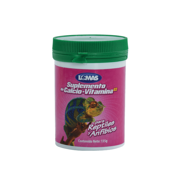 Suplemento de Calcio Lomas 135 G con Vitamina D3 para Reptiles
