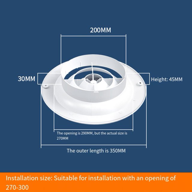 Adjustable Air Ventilation Cover Round Ducting Ceiling Wall Hole ABS Air Vent