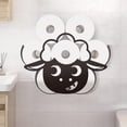 thumbnail image 1 of Soporte de papel higiénico de metal con forma de oveja, diseño decorativo de oveja, para 8 rollos adicionales, organizador independiente de rollos de papel con decoración de animales., 1 of 9