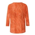 thumbnail image 5 of Yuanlook Women's 3/4 Length Sleeve Tops Crew Neck Dressy Casual Blouses T Shirts Fall Clothes - Orange - XL, 5 of 9