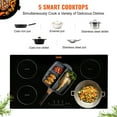 thumbnail image 2 of VEVOR Electric Cooktop, 5 Burners, 36'' Induction Stove Top, Built-in Magnetic Cooktop 9200W, 9 Heating Level Multifunctional Burner, LED Touch Screen w/ Child Lock & Over-Temperature Protection, 2 of 9
