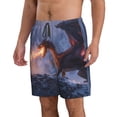 thumbnail image 2 of KLL Winter Fire Dragon Men's Casual Summer Beach Shorts Hawaiian Shorts with Pockets-3X-Large, 2 of 5