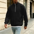 thumbnail image 7 of Bosfbaoi Half Zip Sweaters for Men Stand Collar Ribbed Knit Pullover With Kangaroo Pocket Casual Long Sleeve Sweatshirt, 7 of 7