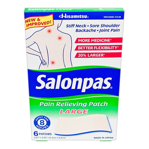 Salonpas Pain Relief Patch Large - 6 Ea - Walmart.com