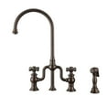 thumbnail image 5 of Whitehaus Twisthaus Plus Bridge Faucet with Gooseneck Swivel Spout, Cross Handles and Solid Brass Side Spray, 5 of 5