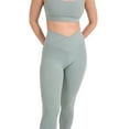 thumbnail image 3 of YITTY Active Women's UltraLuxe Crossover High-Waist Legging, Athleisure, 4-Way-Stretch, Sage Grey, M, 7/8 Length, 3 of 8