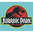 thumbnail image 2 of Girl's Jurassic Park T Rex Logo  Graphic Tee Tahiti Blue Small, 2 of 4