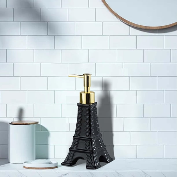 de con bomba de torre, 200ml, cabezal de bomba de recargable, de loción , , cocina, jabón, champú , negro Soledad Dispensador de botellas con bomba