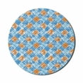 thumbnail image 1 of Retro Mouse Pad for Computers, Grungy Design of Argyle Inspired Pattern Classic Checkered Scenery, Round Non-Slip Thick Rubber Modern Gaming Mousepad, 8" Round, Blue Baby Blue, by Ambesonne, 1 of 2