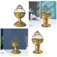 thumbnail image 3 of Candelero de Jaula de Pájaros de 2 Piezas, Soporte de lámpara de Té Dorado, Decorativo para Navidad Gloria Portavelas de jaula de pájaros, 3 of 9