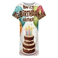 thumbnail image 4 of Birthday Cake for Awesome Brother Women Nightgown Sleepwear Short Sleeves For Vacations Travels Nightgowns Women's Pajamas, 4 of 7