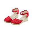 thumbnail image 2 of HAOTAGS Casual Walking Sandals for Ladies Platform Summer Wedge Sandals Red Size 8.5, 2 of 7
