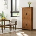 thumbnail image 2 of HOMCOM 64" Kitchen Pantry Storage Cabinet with Adjustable Shelves, Oak, 2 of 10