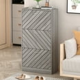 thumbnail image 3 of Oxylife Wood Shoe Rack Storage Cupboard with 3Tilt-Out Doors,42.3"H, 3 of 7