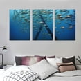 thumbnail image 3 of COMIO  Framed Canvas Wall Art Print On Canvas Cormorant Bird Hunting Fish Pictures Posters Artwork for Living Room Bedroom Ready to Hang Wall Decor 12''x16''X3 Panels, 3 of 4