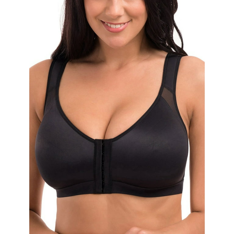 Sports Bra High Impact Zip Front Adjustable Straps Strappy Without  Underwire Padded (Color : Black, Size : 40C)