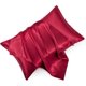 thumbnail image 3 of Juego estándar de 2 fundas de almohada de satén rosa rubor con cierre de sobre, funda de almohada de seda rosa rubor para cabello y piel (20 x 26), 3 of 5