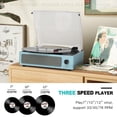 thumbnail image 3 of Tocadiscos WOCKODER de vinilo con altavoces Bluetooth azul cielo, 3 of 8