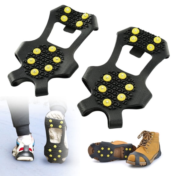 KaiXunRui Ice Spikes for Shoes Ice Cleats for Shoes and Boots Ice Cleats for Shoes and Boots Ice Traction Cleats 10 Rubber Anti Easy Studs On Footwear