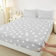 thumbnail image 3 of Manfei Cartoon Polka Dots Twin Sheet Sets,Fashion French Style Twin Fitted Sheet,Gray White Flat Sheet For Children,Breathable Home Decor,3 Pieces, 3 of 7