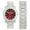 Silver Blood Red, variant on Bling-ed Out Round Luxury Mens Watch with Color Dial and Bling Bling Diamond Time Indicators w/Bling-ed Out Matching Bracelet - L0504DXB (Roman Blood Red Gold)