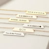 Personalized Silver Women's Stainless Steel Engravable Bar Name Pendant Necklace