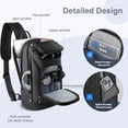 thumbnail image 2 of Bolso Cruzado hk para Hombre, Bolso Cruzado Impermeable con Bolsillo Antirrobo, Negro, 2 of 8