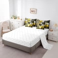 thumbnail image 5 of Homewish Baseball Gamer 7pcs Bedding Comforter Set,Ball Sport Game Queen Bedding Sets,Yellow Black White Check Queen Sheet Sets For Boys Kids,Luxury Bedroom Decor, 5 of 8