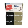 thumbnail image 2 of Hanes Originals Men's Crew Socks, Moisture Wicking, 6-Pair Pack, 2 of 8