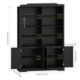thumbnail image 2 of Homfa 73'' Tall Bookcase with 4 Doors, 6-Tier 8 Cubes Display Bookshelf, Double Row Bookcase with Adjustable Shelves for Living Room Home Office, Black, 2 of 7
