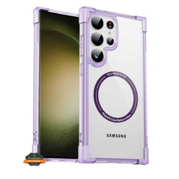Xpression Phone Case For Samsung Galaxy S25 Ultra Slim Fit Hybrid Case Clear Corner Bumper MagSafe Compatible, Hard TPU Rubber Shockproof Cover, Purple