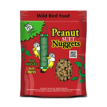 C & S Products Peanut No-Melt Suet Nuggets, 27 oz, Wild Bird Food, Fresh, 1 Pack