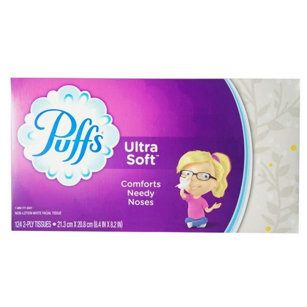 Puffs Tissu Facial Ultra Doux et Fort 124 ea (Pack de 12)