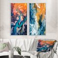 thumbnail image 1 of Designart "Majestic Aerial View Arctic Rivers and Icebergs V" Glacier Framed Wall Art Set Of 2 - Country Blue Frame Gallery Set For Office Decor, 1 of 6
