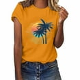 thumbnail image 2 of Tittly T Shirts for Women Graphic Tees Women's Loose Printed Short Sleeved Shirt Summer Casual Cotton Short Sleeved Shirt Tshirts Shirts Spring Tops for Women Orange 4XL, 2 of 6