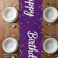 thumbnail image 5 of Violet Birthday Table Runner - 60 Inch Long, Kitchen Dining Table Runner Dresser Scarves, Colorful Confetti Ribbons Polka Dots Classroom Farmhouse Decor for Coffee Tables Wedding Party Banquet, 5 of 7
