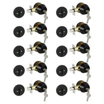 Uxcell Keyed Alike Entry Door Locks Single Cylinder Deadbolts Exterior Door Knob with Lock Front Door Lock Black 10 Pack