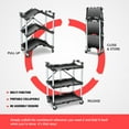 thumbnail image 2 of DNA MOTORING TOOLS-00430 3 Tier Folding Rolling Service CartCollapsible Utility Cart for Warehouse Workshops Restaurants, 2 of 7