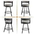 thumbnail image 6 of Zesthouse 26.6″ Swivel Bar Stools Set of 2, Linen Upholstered Counter Stools with Barrel Back and Metal Legs, Modern Counter Height Barstools for Kitchen Island, Gray, 6 of 10