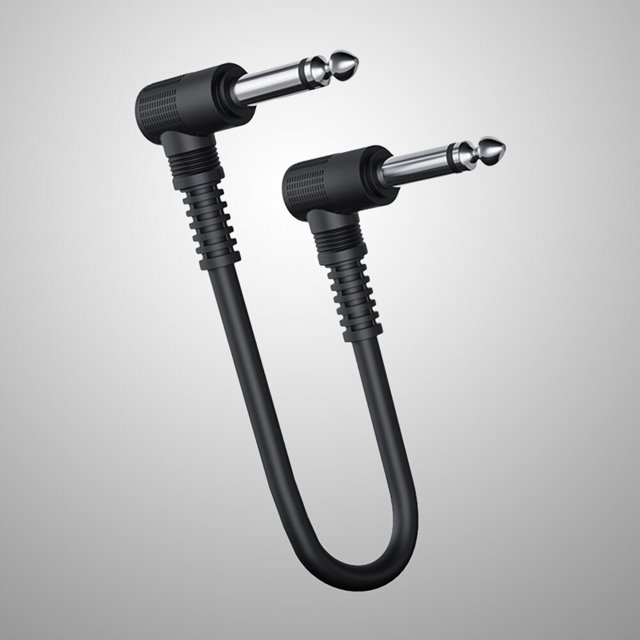 GAXIRE Cable Conexión Recto A Ángulo Derecho Para Guitarra Bajo Color Negro