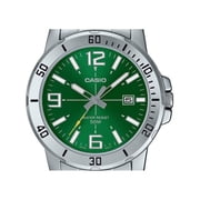 Casio Men’s Green Dial Stainless Steel Analog Watch - MTP-VD01D-3BVUDF