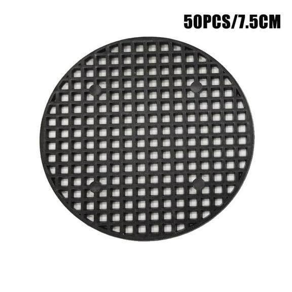 50PCs 7.5cm/2.95Inch Black Round PP Plastic Flower Pot Hole Mesh Pad Bottom Grid Mat Bonsai Drainage mesh Hole Screens Gasket Prevent Soil Loss Breathable Gasket Drainage Netting for Bonsai
