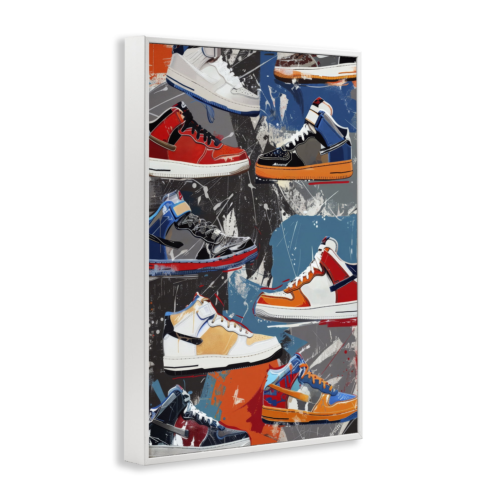 Stupell Industries Stylish Urban Shoe Collection White Framed Giclee Art, design by Ray Powers