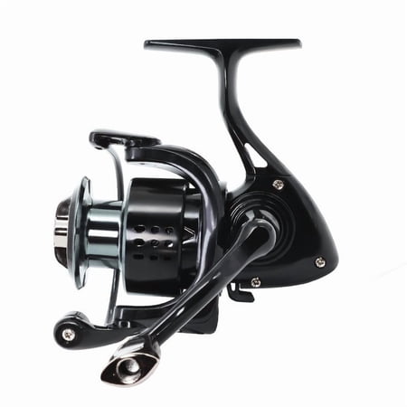 Lightweight Fishing Reel with Slotted Spool and Balanced Drag System for Accurate Long Distance Casting (Black C 3000)