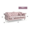 thumbnail image 2 of Glory Furniture Hollywood Velvet Sofa in Pink, 2 of 7