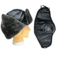 thumbnail image 6 of Unisex Winter Leather Trooper Hat, Hunting Hat, Ear Flap, Chin Strap & Windproof Mask Black, 6 of 6