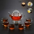 thumbnail image 2 of Kendal 6-Cup Glass Teapot with Warmer and 6 Tea Cups, 2 of 8
