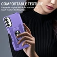 thumbnail image 4 of Military Grade Drop Impact for Samsung Galaxy A03s Rugged Case, 360 Metal Magnetic Car Rotating Ring Kickstand Holder Armor Heavy Duty Shockproof Case For Samsung Galaxy A03s,Purple, 4 of 10