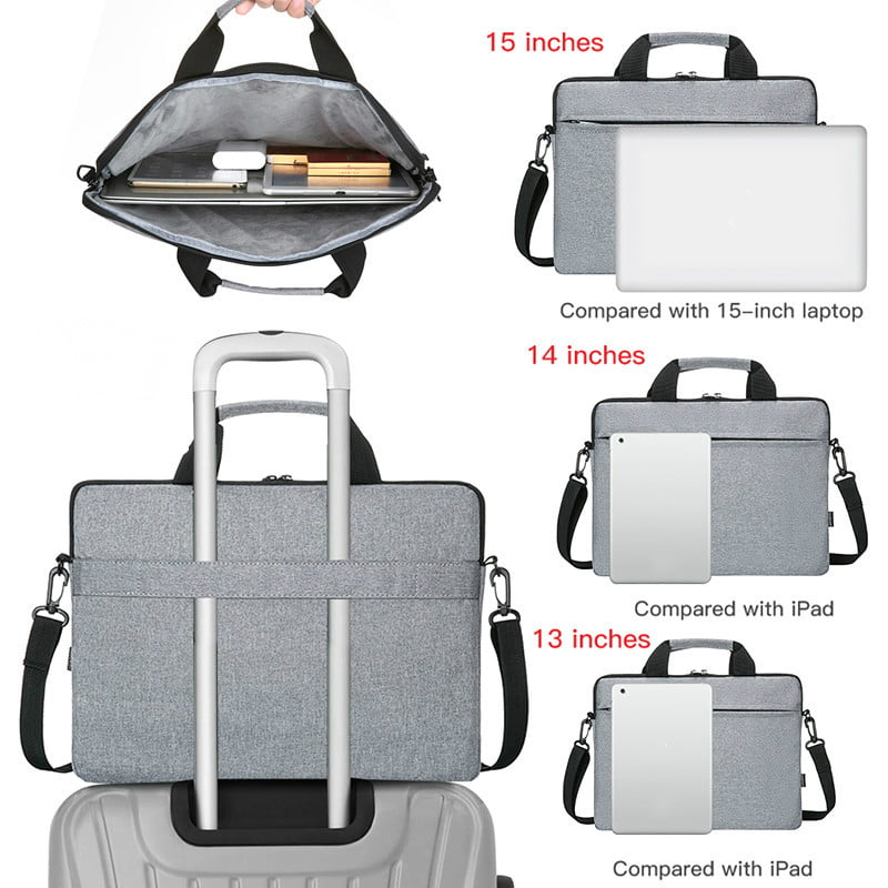 Cases & Sleeves Laptop Bag Incase 15.6 Inch Multi-Pocket Laptop Sleeve Briefcase Large Capacity Shoulder Bag Electronic Accessories Organizer Case Laptop Bags Color : Black, Size : 15.6 inch 