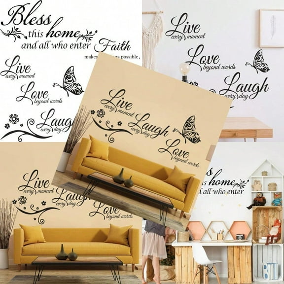 3 Sheets Vinyl Wall Quote Stickers Love Faith Hope Family Inspirational Stickers Motivational Wall Decals Bible Verse Inspirational Sayings for Home School Decorations Classical